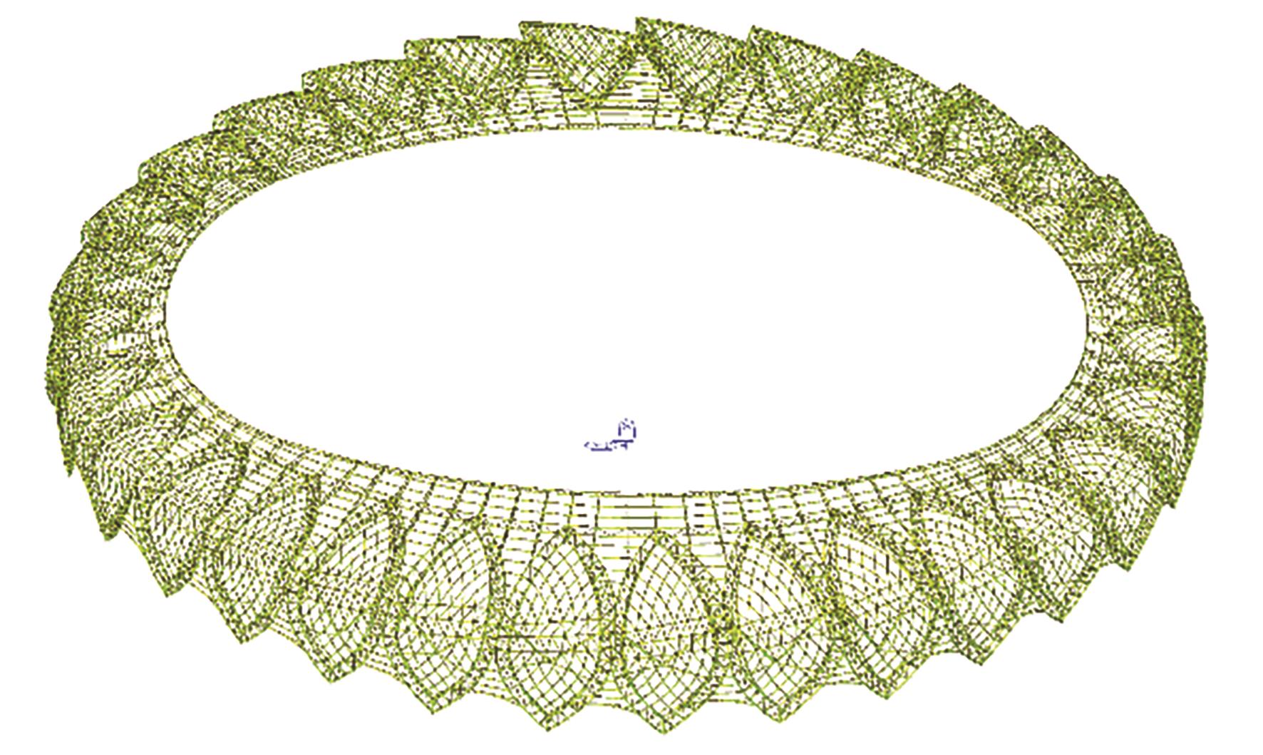 琼海体育场钢结构屋盖三维有限元模型